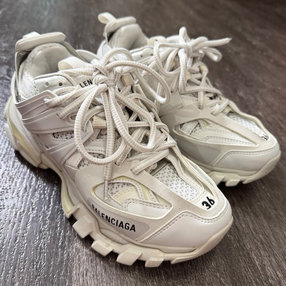 Balenciaga Track Sneakers Womens 36 White Chunky Mesh Designer Trainers